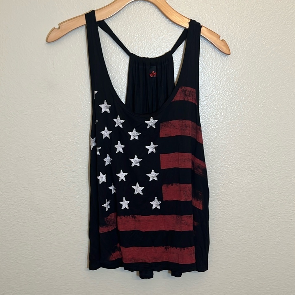 Stars Stripes Black Red White Tank Top